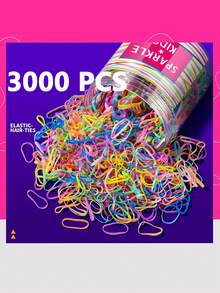 500/1500/3000 buah Ikat Rambut Kecil Sekali Pakai Warna Acak, Cocok untuk Anak Perempuan, Elastis dan Tahan Lama. Ikat Rambut dengan Karet Pengikat untuk Anak Perempuan - MultiWarna - View 11