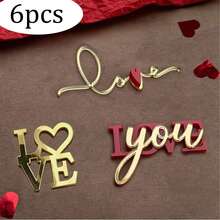 Bộ 3/6/15 chiếc phụ kiện trang trí bánh hình trái tim vàng độc đáo cho ngày Valentine, thích hợp cho sinh nhật, trang trí bánh ngọt ngày Valentine và làm bánh. - Nhiều màu - Xem 12