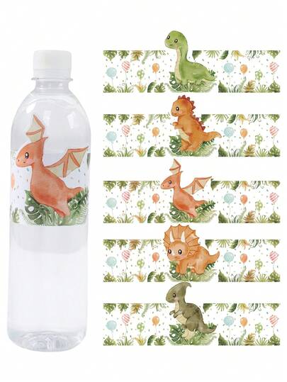 10/20Pcs Cartoon Dinosaur Water Bottle Stickers,Party Bottle Label Stickers,Bottle Packaging Stickers,Dinosaur Theme Birthday Party Supplies,Babyshower Decor,Gender Reveal Party Decor,Bridal Shower Favors,Birthday Decorations,Party Gifts