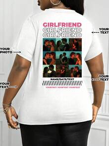 Customized Personalized His & Her Thanksgiving Tees - "Gobble 'Til We Wobble" With Your Couple Nicknames. Perfect For Family Dinner & Turkey Trot! For Picnics, Autumn Hayrides & Cozy Nights In! - White - View 1