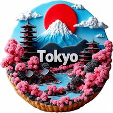 【日本风景系列】日本风景冰箱贴套装 - 逼真卡通3D造型的山峦、樱花和京都鸟居，创意礼品，将日式氛围带回家 - 彩色 - 查看 14