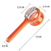 2-In-1 Orange Double Sided Kitchen Peeler Set With Case, Dual Blade Vegetable Fruit Tool With Protective Cover, Stainless Steel Handheld Peeler For Potato Apple Carrot, Manual Multi-Purpose Cooking Utensil (1PC) - Orange - View 4