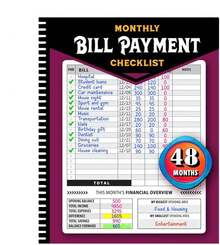 Monthly Bill Payment Checklist: Hard Cover Bill Tracker Notebook (8"X10"), 4-Year Planner With 960 Records - Plum - View 9