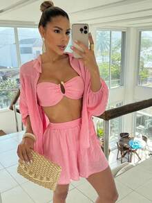 SET OF THREE LEONA PIECES - 淺粉色 - 查看 1