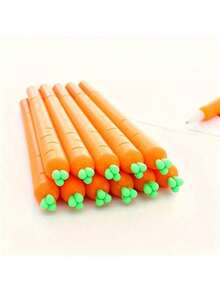 2/5/10 piezas Bolígrafos con forma realista de zanahoria, adecuados para estudiantes, oficina y útiles escolares, pequeños regalos para fiestas - color zanahoria - Ver 2