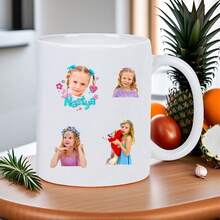 Rona's Nastya TV Show Inspired Ceramic Mug - Double-Sided Nastya Character Print, Paired With Iconic Outfit And Slogan, Cute, Durable White Coffee Mug, Suitable Tea/Cocoa (Hand Wash Only) - Dora Design - 1個 - 查看 6