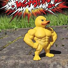 2026新款，畅销3D打印肌肉鸭摆件，创意动物装饰品，主要设计为一只肌肉发达的黄色鸭子，适合汽车、家居装饰或桌面摆放——完美的节日礼物、汽车配件、节日礼品、新颖装饰品、趣味雕像、房间装饰摆件、家居微缩物件 - 彩色 - 查看 4