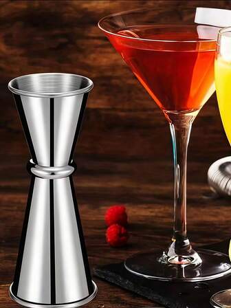 304 Stainless Steel Cocktail Shaker And Measuring Cups - Ideal For Wine And Alcoholic Beverages, Kitchen Essentials, Kitchen Essentials|Sleek Metallic Finish|Durable Construction