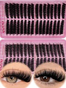 544pcs Waterproof Mink Lash Clusters, 32 Rows Single Cluster Lashes, D Curl Thick Voluminous, 8-16mm Mixed Length, Halloween, Holiday, Christmas Makeup - D - 查看 3