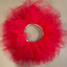 1 pièce Jupe tutu en tulle à 5 couches pour adulte, costume de performance, jupe gâteau de fête, jupe tutu bouffante mignonne à 5 couches pour Noël, cosplay, accessoires pour la Saint-Valentin - Rouge - Voir 8