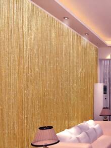 Glittering Champagne Tassel Silk Door Curtains - Sparkling Wedding Tassel Ceiling Hanging Decorations With Linear Partition Design - Elegant Wedding Backdrop, Door Curtains, Tassel Curtains, Room Partition Curtains, Tassel Screens, Soft Draping, Room Decor, Home Decor, Easy Installation, Party Decor, New Yaer Decor - Multicolor - View 3