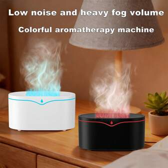 Difusor de aroma con diseño de llama alimentado por USB, humidificador con diseño de llama, lámpara de luz ambiente con difusor de aceites esenciales, luz nocturna, adecuado para el hogar, el dormitorio y la oficina, humidificador para el hogar, difusor, difusor de moda, humidificador moderno, estructura de plástico, humidificador compacto, lámpara multifuncional, humidificador sin llama, regalo para compradores, entusiastas de la salud