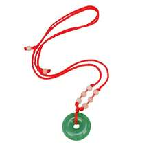 FORUBUS Green Jade Buddha Circle Red String Pendant Necklace - Chinese Traditional Amulet For Luck And Protection,Cgreen - Cgreen - View 3