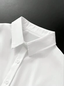 Loose Fit Long Sleeve Sunscreen Shirt, Sexy & Lively Cropped Midriff-Revealing Top, Women Casual Outdoor Sports Collared Shirt, Can Be Paired With Sports Pants, Jeans, And Tennis Skirts - White - View 6