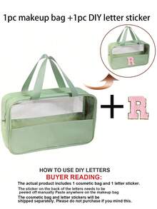 1个透明PVC化妆包,字母装饰洗漱收纳包,化妆包,沙滩包,夏季旅行必备,化妆包,化妆袋,化妆包,化妆品包,化妆品收纳包,旅行,化妆袋,包,梳妆台,化妆袋,旅行必备,化妆包,化妆包,包,旅行必备,梳妆台配件,小化妆包,化妆袋,化妆品包,旅行必备,大容量,大化妆包,圣诞礼物,化妆包,旅行,女士旅行必备礼物,化妆包,手拿包/小手提包,化妆品收纳包,化妆品整理包,化妆包,化妆刷收纳包,迷你化妆包,大容量化妆包,女士礼物,圣诞礼物,女士礼物创意 - 綠色 - 查看 33