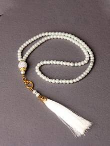 9pcs 99 Beads Glass Faux Pearl Handmade Rosary - Ideal Gift For Eid, New Year, Wedding, Christening, Birthday Party And Holiday Events - Includes 3 Rosary Strings, 3 Cards And 3 Fragrance Sachets - Multicolor - View 4