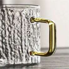 12/6/4/2pcs Set Thick Heat-Resistant 150ML Bark Texture Glass Cups With Handles, Cute & Beautiful Japanese Style High Borosilicate Transparent Espresso/Coffee/Tea Cups, Glassware Set - Clear - View 6