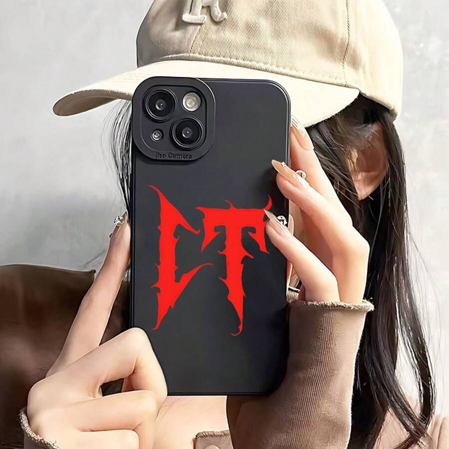 Funda de teléfono suave con ojos de ángel con patrón de letras de moda "CT" Impresión UV Cubierta de teléfono mate Protección completa de 360 grados para Iphone 11 12 13 14 15 Pro Max XR X/XS 7 8 Plus SE Mini para teléfono inteligente - Color mezclado 1 - Ver 1