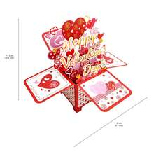 1pc, Sweet Valentines Day Card, Love Wedding Pop Up Card, Valentine's Day Pop Up Card For Women, Anniversary Card For Wife, Wedding Card, Pop Up Love Card, Handmade Paper Carved Card, Handmade Cartoon Card, Party Favors, Party Gift Decor, Gift Decor - Multicolor - View 4