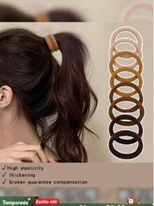50 piezas Elásticos para el cabello invisibles de color beige y caqui, anillos de toalla de estilo diario, accesorios de viaje, regalos de apertura escolar, caja de regalo roja, nuevos regalos, accesorios para el cabello para mujeres, herramientas para el cabello, accesorios de belleza, accesorios para cabello rizado, para mujeres, otoño, viaje, herramientas para el cabello, accesorios para mujeres, cosas para el cabello, otoño, accesorios para el cabello, accesorios para el cabello para mujeres, viaje, accesorios para el cabello, accesorios para mujeres, accesorio para el cabello, accesorios para el cabello de mujeres, herramientas para el cabello, cosas para el cabello, cosas, accesorios de belleza, regalos, viaje, regalos para mujeres, cosas para el cabello, rellenos de calcetines - Camel - Ver 7