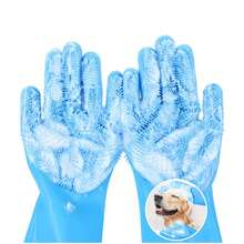 1pc,Pet Grooming Gloves Dog Cat Bathing Cleaning Glove Shampoo Scrubber Clean Soft Silicone Hair Removal Glove Hand Skin Protection