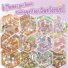 20pcs Scenery Sticker Book, DIY House Stickers, Includes Metal Tweezers, 3D Miniature House Scenery Stickers, Scrapbooking, Landscape Stickers, Handbook Stickers, Reusable, Multiple Sizes Available - Multicolor - View 3