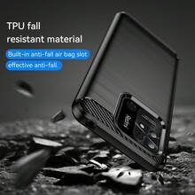 Max Power Digital Funda para Xiaomi Redmi 10C / Poco C40 Carcasa Protectora Antigolpes Silicona Negra Diseño Fibra de Carbono Resistente Absorción de Choque [Compatible Carga Inalámbrica] - Negro - Ver 7