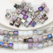 36pcs/Pack 6mm Square Glass Beads With Hole, DIY Jewelry Making, Suitable For Phone Chains, Keychains, Car Accessories, Wind Chimes, Bags, Shoes, Clothing Decorations - 6m Square Bead Color System - View 12