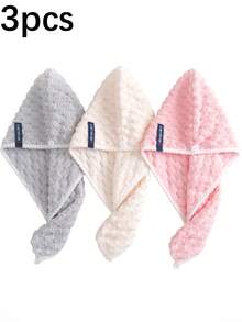 1/2/3pcs Polyester Absorbent Hair Drying Towel Caps, Multi-Pattern, Women Hair Turban Shower Wraps Back To SchoolHair Bonnet Shower Towels For Beaty Salon, Hotel Sports,Home Essentials, Towel, Skin Care