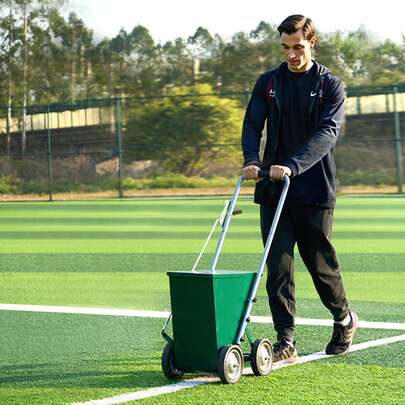 Dry Line Marker, 4-Wheel, 2 Or 4 In Lines, Field Dry Line Chalker, Adjustable Line Marker, With Rubber Adjustment Handle, 50 Lbs Large Powder Capacity, For Baseball And Softball Infield, Green