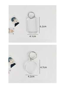 1 قطعة/2 قطعة إطار صورة أكريليك شفاف، قلادة سلسلة مفاتيح، هدية صورة DIY، حامل سلسلة مفاتيح، إطار أكريليك فارغ لسلسلة المفاتيح، قلادة إطار صورة أكريليك شفاف هندسي، إكسسوار سلسلة مفاتيح صورة المعجبين - متعدد الألوان - مشاهدة 18