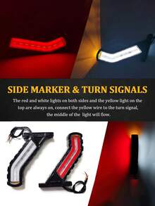 2个红、黄、白三色腰灯、臂灯、边缘灯、侧灯，适用于卡车流线、边缘照明和卡车警示功能。