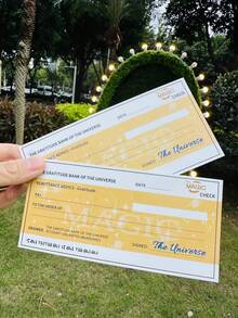 20/30pcs Blank Manifestation Checks, Secret Affirmation Checks, Law Of Attraction, Tools To Command The Universe - Manifest Your Wealth, Vision Board, Law Of Attraction, Gratitude Journal, Spiritual Explorer, Mindset - Multicolor - View 3