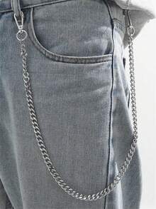 1pc Fashionable Punk Style Minimalist Stainless Steel Pant Chain, Suitable For Daily Wear, Men's Fashion Accessory - Multicolor - View 8