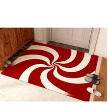 1/2/3pcs Christmas Red Kitchen Carpet, Christmas Candy Cane, Anti Slip Carpet Decoration, Kitchen Holiday Decoration (15.75inch*23.62inch/15.75inch*47.24inch)