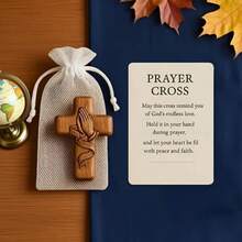 树脂十字架手持口袋十字架，带网袋，手指放松宗教礼物，基督教祈祷教堂礼物，礼物，祈祷十字架口袋卡，3D礼物，礼品包装，送给您所爱的人！ - 彩色 - 查看 2
