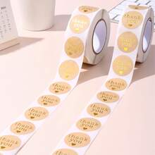 1 Roll Thank You Stickers, Self-Adhesive Stickers Suitable For Birthday, Wedding, Party, Gifts, Envelope Sealing, Baking Labels And Other Surface Decorations