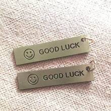 2 件装迷你黄铜尺钥匙扣 - 二合一测量工具 + 身份标签，纯黄铜材质，笑脸设计，适合学生、专业人士及日常携带，2.36 英寸小巧尺寸