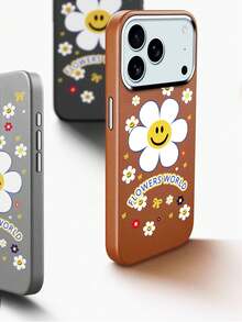 Leather Phone Case For IPhone 17 Pro Max And 17 Air With All-Around Protection, Smiling Sunflower Design, Made Of High-Quality PU+PC Material - Light Grey - View 6