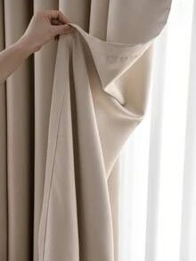 1 Panel Solid Color Elegant Thermal Blackout Curtains - Heavy Duty Blackout Fabric With Soft Tones (Beige, Brown, Grey), Suitable For Living Room, Bedroom, Office - Cordless Modern Curtains, Privacy Machine Washable, Rod Pocket Design, Fits Various Room Types, Fashionable And Practical Home Decor, Living Room Curtains, Bedroom Curtains, Room Curtains, Decorative Curtains! - Beige - View 2