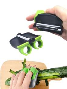 1个指套式蔬菜削皮器，不锈钢指套式削皮器，手持式削皮器，水果削皮器，不锈钢果蔬削皮器，土豆削皮器，多功能瓜类切片器，苹果削皮器，蔬菜削皮器，黄瓜切片器，多功能蔬菜切片器，瓜类切片器 - 彩色 - 查看 5