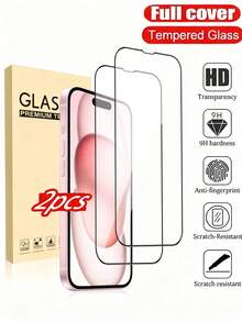 2片装9H+钢化玻璃屏幕保护膜，兼容 16 Pro Max、16、16 Pro、16 Plus、14 Pro Max 6.7、17、17 Pro、17 Pro Max、17 Air，高清、防刮、触控灵敏，兼容手机壳 - 黑色 - 查看 11