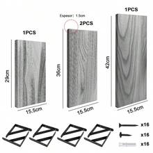 YC-HOGAR Juego de estantes flotantes de madera (4 piezas), disponible en varios tamaños y para montaje en pared, adecuado para la decoración de sala de estar, baño, dormitorio y cocina. - Gris - Ver 3
