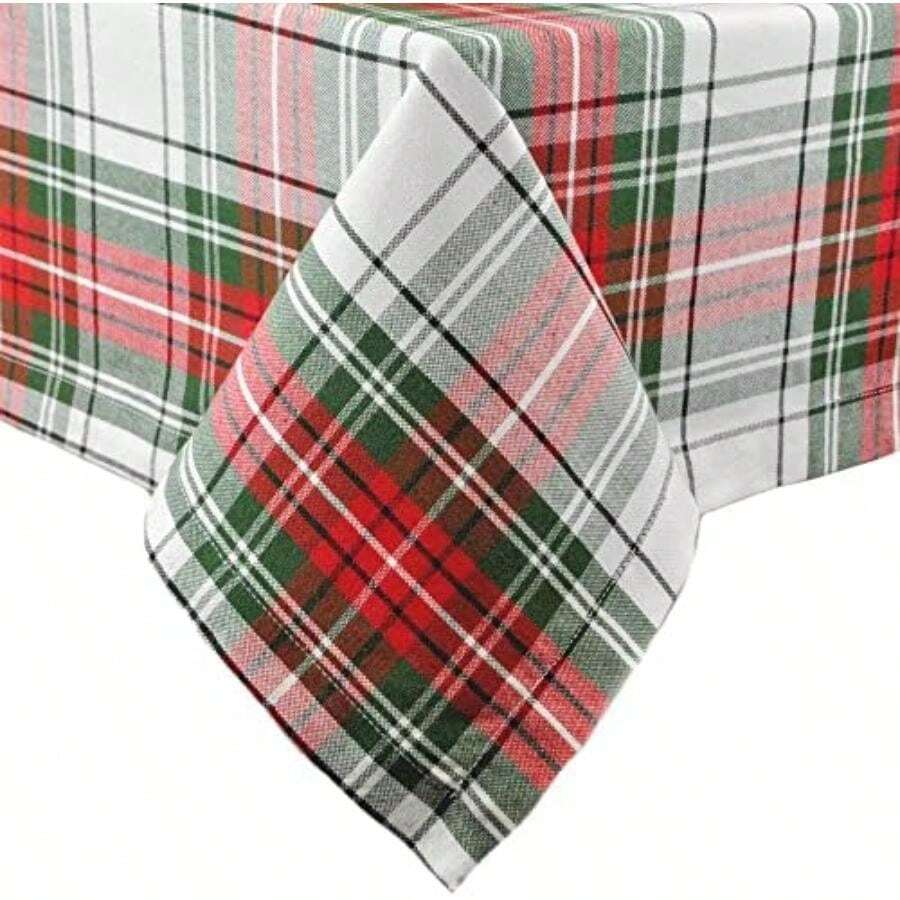 DII 100% algodón, Lavable a máquina, Cena y día Festivo Mantel/servilleta/Camino de Mesa, Harvest Wheat, Napkin, 1, 6(Rojo, Verde y Blanco) - Multicolor - Ver 1