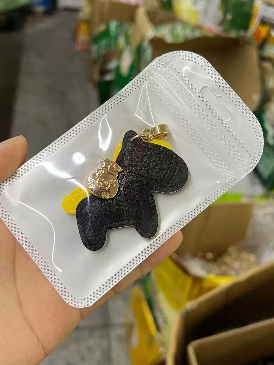 1个可爱卡通“早日发财”钥匙扣，男女通用情侣汽车钥匙链，背包挂件 - 彩色 - 查看 1