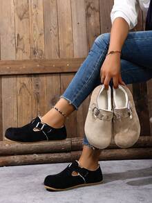Sepatu Slip-On Hangat Berlapisan Termal Lembut, Anti-Selip, Serbaguna untuk Musim Gugur/Musim Dingin, Sandal Rumah Hangat Tebal, Desain Ringan untuk Jari Kaki Besar - Khaki - View 6