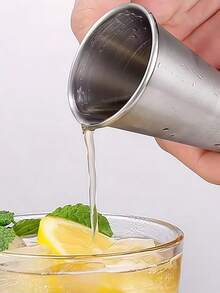 304 Stainless Steel Cocktail Shaker And Jigger - Suitable For Wine And Alcoholic Beverages, Kitchen Essential | Stylish Metal Appearance | Durable And Long-Lasting