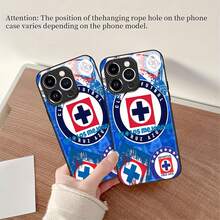 Funda para teléfono con collage del logo del equipo de fútbol Cruz Azul, compatible con teléfonos ,  17,  16 Pro Max,  15 Pro Max,  13 y  12. Fabricada en TPU, ofrece protección contra golpes y caídas. Ideal para aficionados al fútbol, reuniones familiares, regalos para amigos, parejas y cualquier ocasión para celebrar tu pasión por el fútbol. - Negro - Ver 6