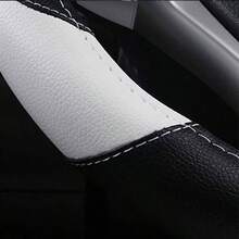 Leather Car Steering Wheel Cover, Non - Slip Car Wheel Cover Protector Breathable Microfiber Leather Universal Fit Most Beige - White - View 5