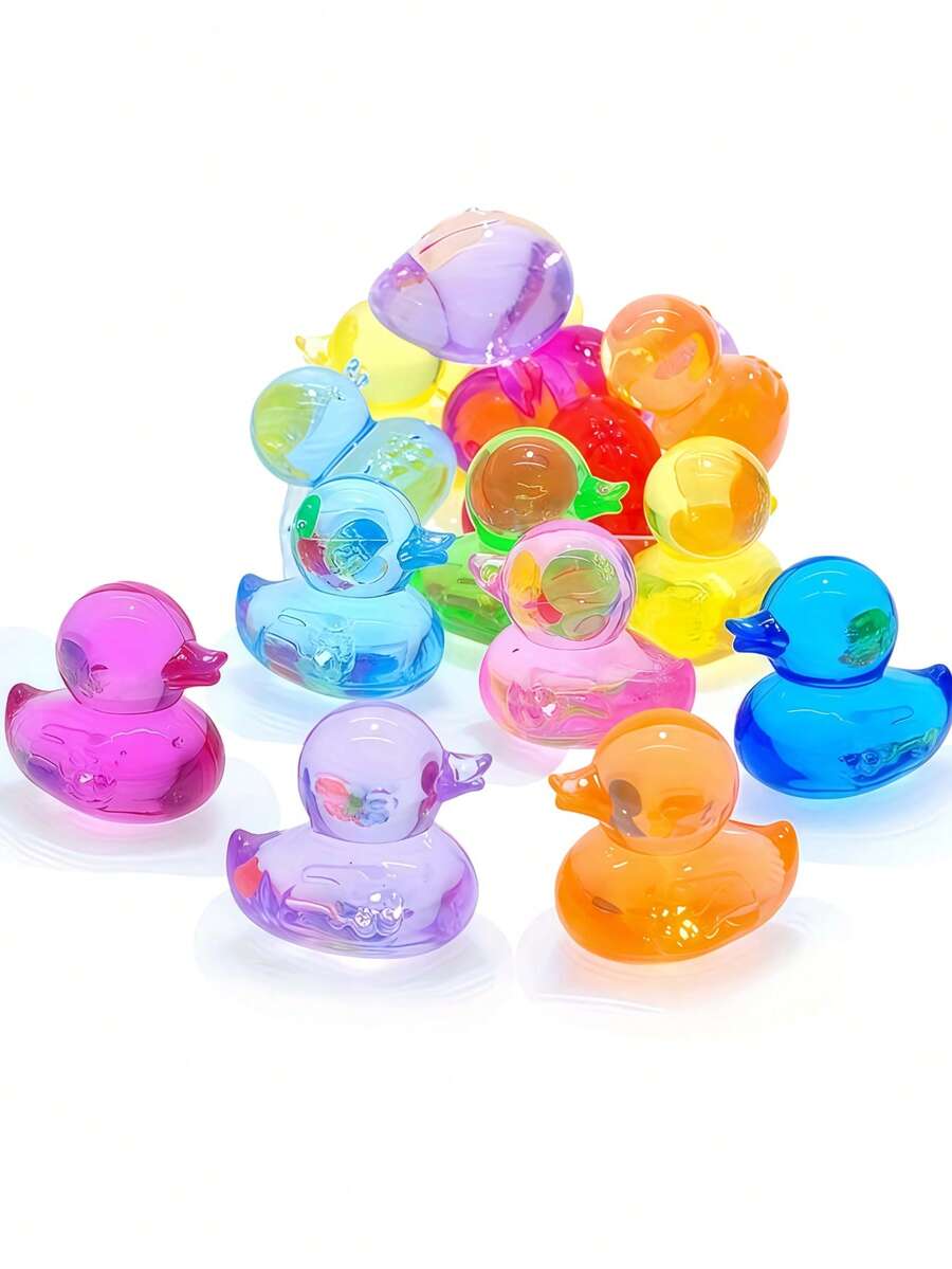 12 piezas de patitos de acrílico coloridos para jardines y fiestas - perfectos para cumpleaños, fiestas y proyectos DIY, decoraciones interiores. Disponibles en rosa, azul, amarillo y morado. Ideal para decoraciones navideñas, de Halloween y de otoño para el hogar. - Multicolor - Ver 1